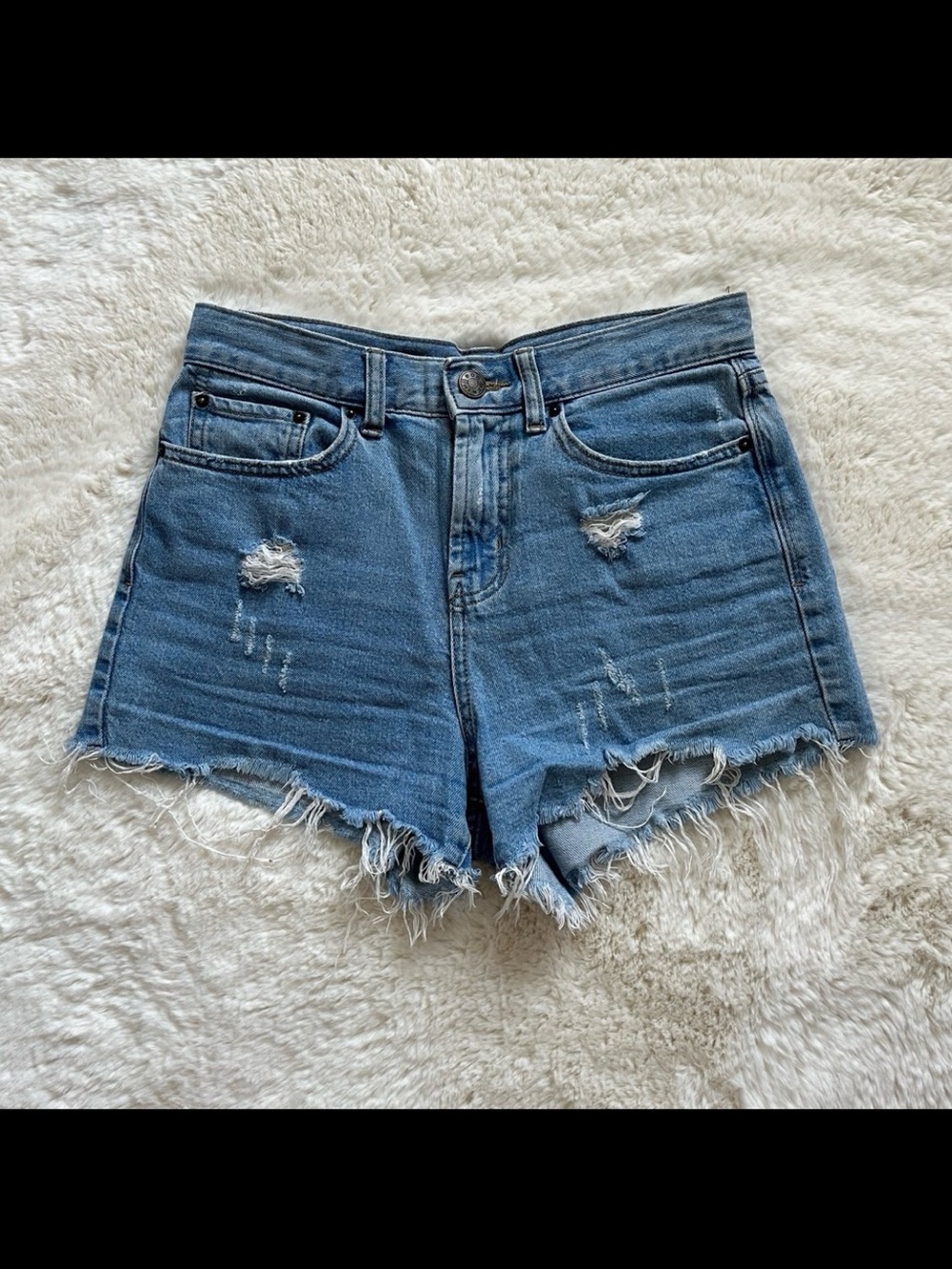 BDG Urban Outfitters Girlfriend High Rise Distressed Denim Shorts